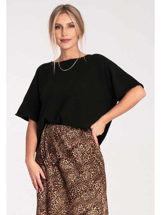 FIGL FIGL Sweter M1102 Czarny Oversize
