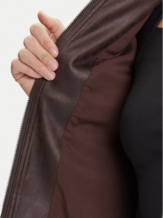 Desigual Desigual Bunda z imitace kůže Basic 25WWEW43 Hnědá Regular Fit