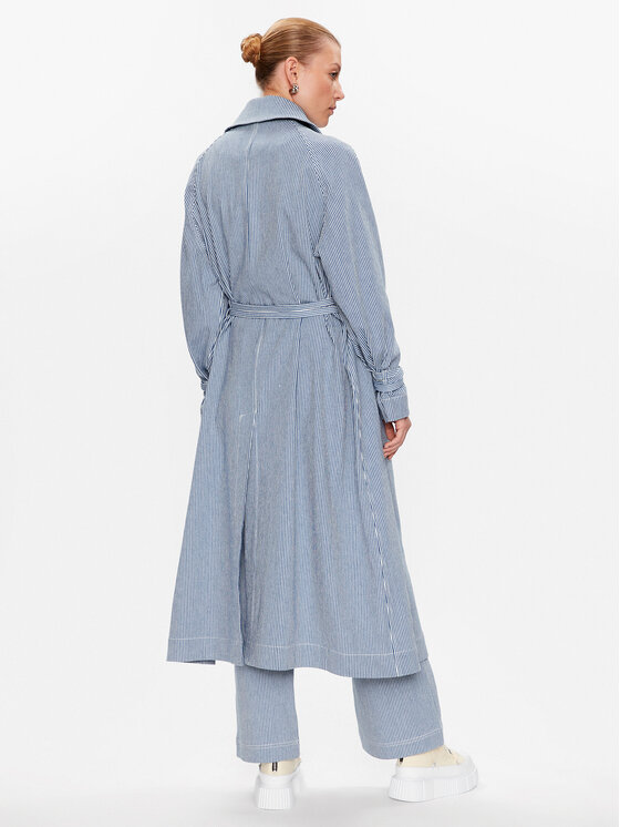 Remain Remain Trenčkot Striped Trench 500411403 Modrá Regular Fit