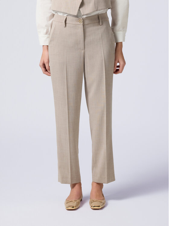 Oltre Oltre Pantaloni di tessuto P027R108488N002 Écru Regular Fit