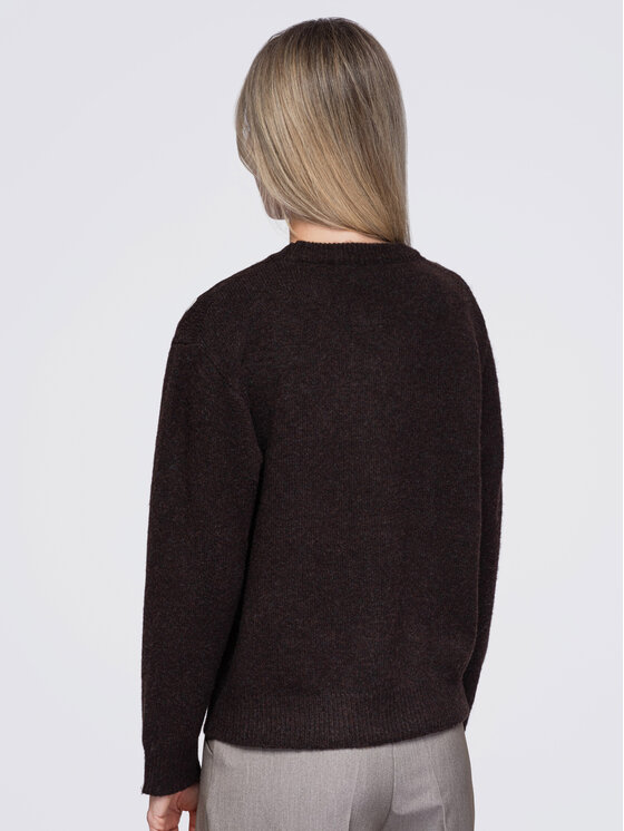 Ombre Ombre Sweter OW-SW-E0036 Brązowy Regular Fit