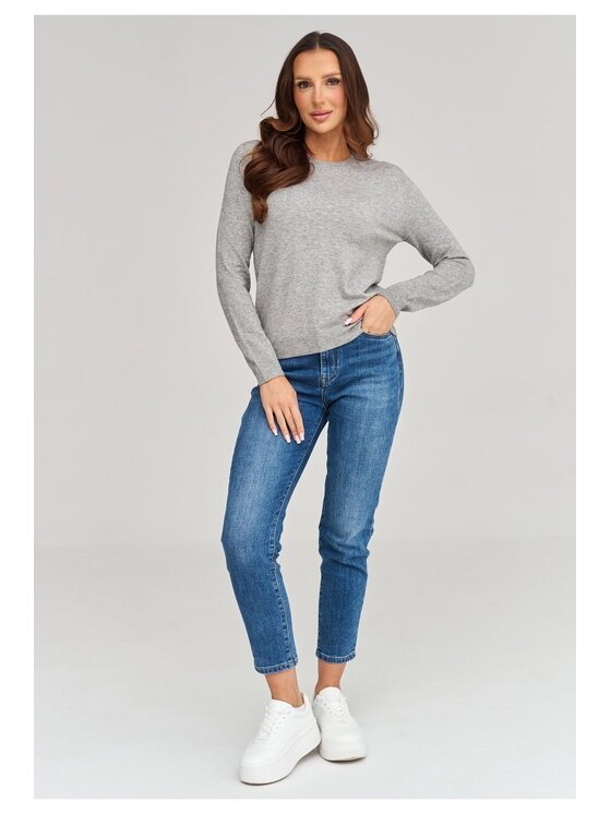 Makadamia Makadamia Sweter C105 Szary Loose Fit