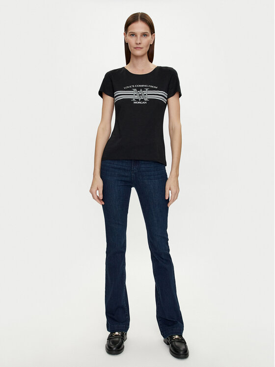 Morgan Morgan T-shirt 241-DONNA Crna Regular Fit