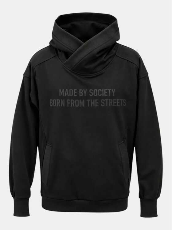 MADE BY SOCIETY MADE BY SOCIETY Kurtka anorak Slim Fit Shadow Fold - H18002 Czarny Basic Fit