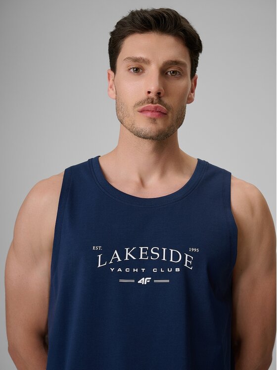 4F 4F Tank top 4FRSS26TSLEM331-31S Granatowy Regular Fit