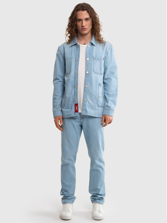 BIG STAR BIG STAR Kurtka jeansowa WORKWEAR_253_130 Niebieski Basic Fit