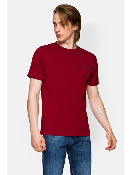 Lancerto Lancerto T-Shirt Daniel TS124121000034 Bordowy Regular Fit