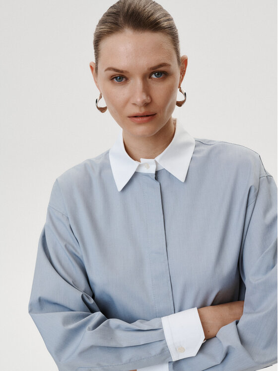 MARI PRETI MARI PRETI Camicia Nebbia Grigio Regular Fit