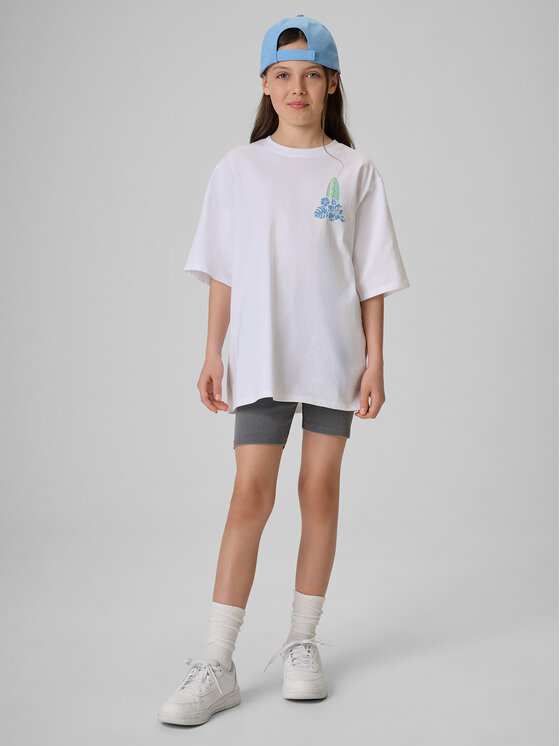 4F 4F T-Shirt SUMMER SPLASH Biały Loose Fit
