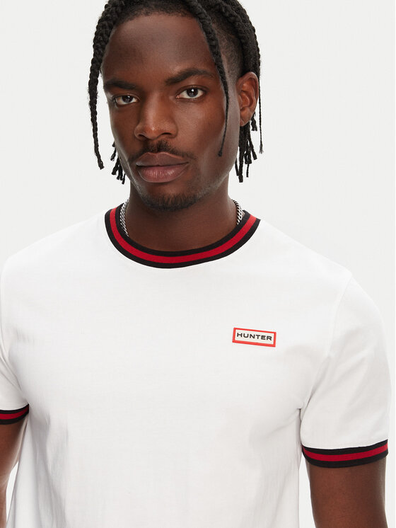 Hunter Hunter T-Shirt Eigg Ringer HARM0032251 Weiß Regular Fit