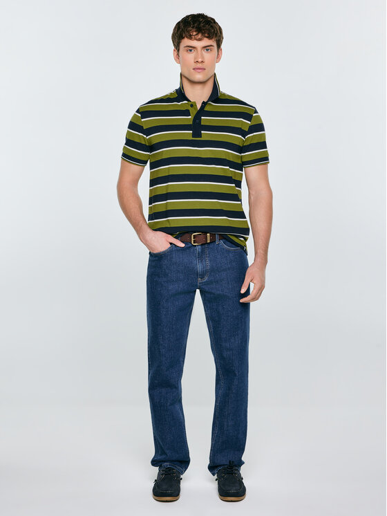 BIG STAR BIG STAR Polo SEULIS Zielony Basic Fit