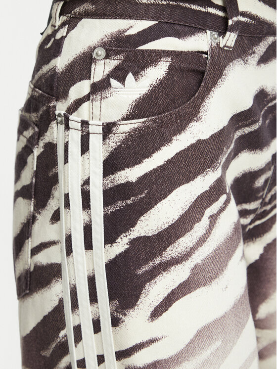 adidas adidas Džínsy Adilenium Season 6 Zebra Print Wide Leg Denim LH1954 Hnedá Wide Leg