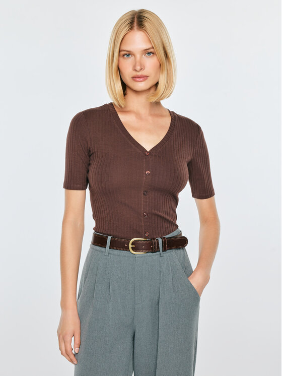BIG STAR BIG STAR Koszula SOTIA Brązowy Slim Fit