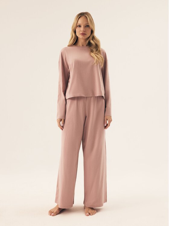 Esotiq Esotiq Longsleeve 42648 Różowy Regular Fit