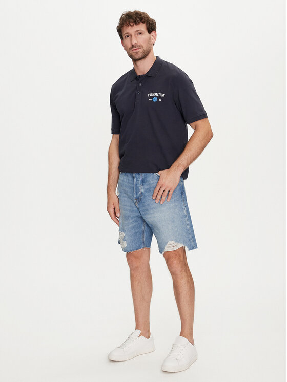 Jack & Jones Jack & Jones Polo Jprblaalfie 12259678 Granatowy Regular Fit