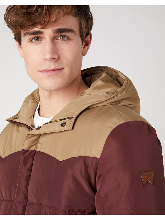 Wrangler Wrangler Giubbotto invernale PUFFER JACKET Marrone Regular Fit