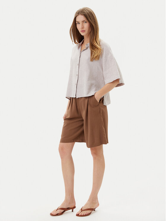 Vero Moda Vero Moda Marškiniai Linn 10306820 Pilka Relaxed Fit