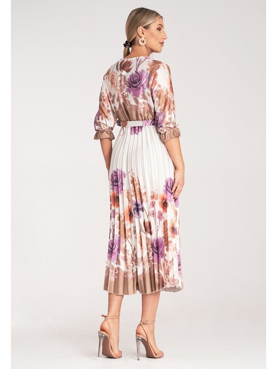 FIGL FIGL Koktejlové šaty M1138 Biela Feminine Fit