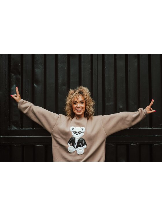 Bejbi Story Bejbi Story Bluza Jackson Teddy dla mamy i taty Brązowy Oversize