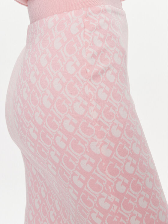 Guess Guess Fustă tip creion Logo V4RD05 KC2X2 Roz Slim Fit