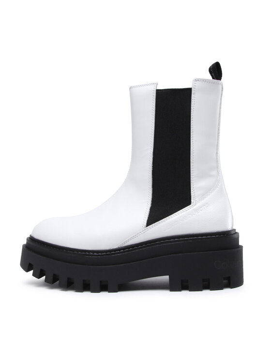 Calvin Klein Jeans Calvin Klein Jeans Боти тип челси Flatform Chelsea Boot YW0YW00850 Бял