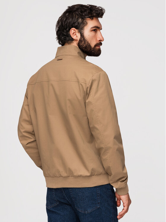 Ombre Ombre Kurtka przejściowa OM-JANP-0326 Brązowy Regular Fit