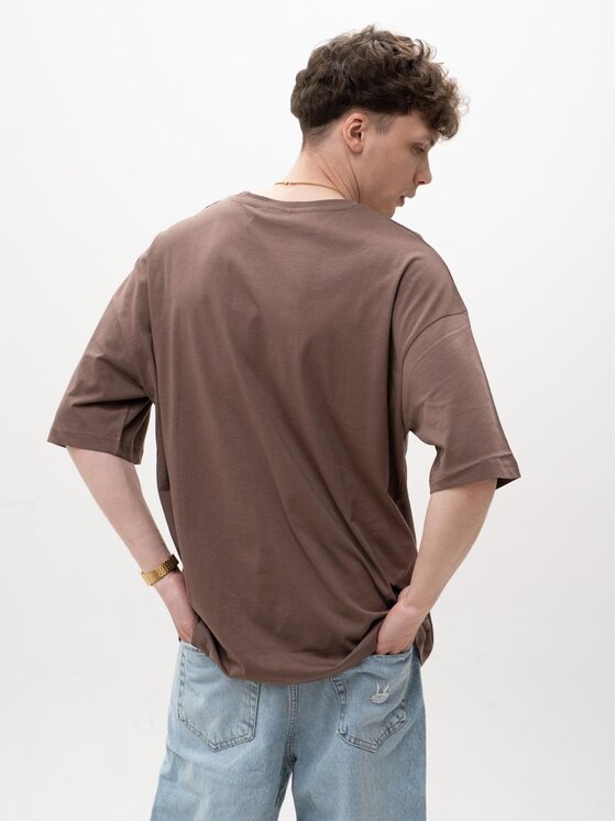 MyStars MyStars T-Shirt Koszulka Z Krótkim Rękawem Oversize Męska Mocha Mousse Machinist Disorder M Brązowy Oversize
