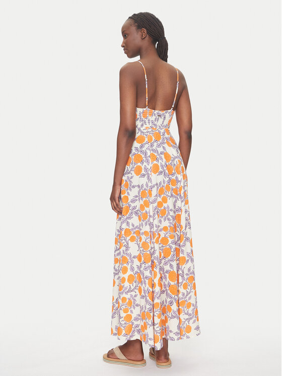 Maaji Maaji Sukienka letnia Western Orange Flower Sia PT2748CLD001 Pomarańczowy Regular Fit