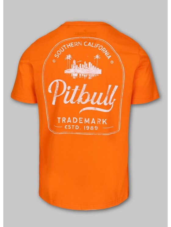 PITBULL PITBULL T-Shirt Koszulka męska Ultra Light SO CAL XS Pomarańczowy Regular Fit