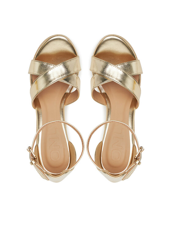 ONLY Shoes ONLY Shoes Espadrilles Onlamelia-18 Pu Foil Wedge 15335554 Arany