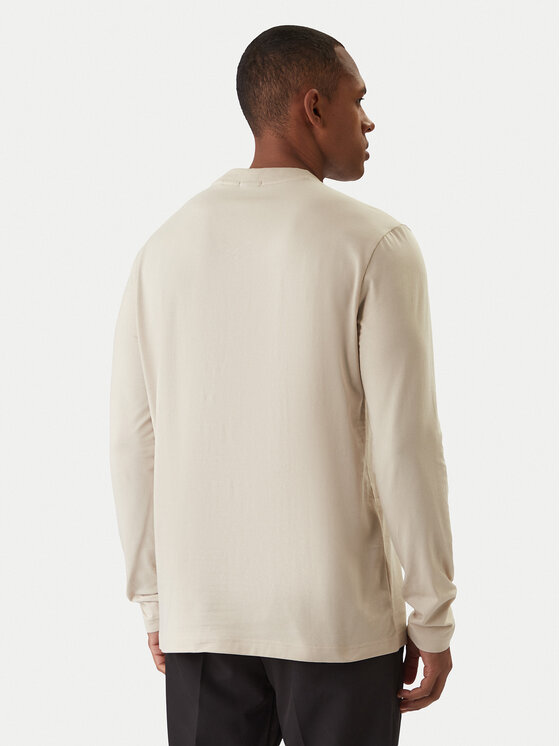 BOSS BOSS Pikkade varrukatega T-särk 50506365 Beež Regular Fit