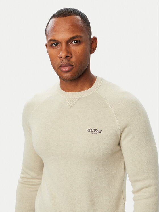 Guess Guess Pulover M6BR13 Z1361 Bej deschis Regular Fit