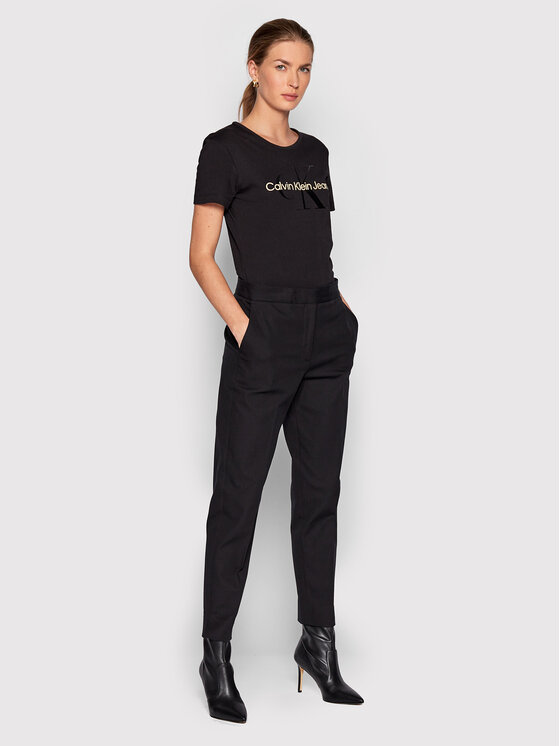Calvin Klein Calvin Klein Spodnie materiałowe Gabardine K20K203774 Czarny Regular Fit