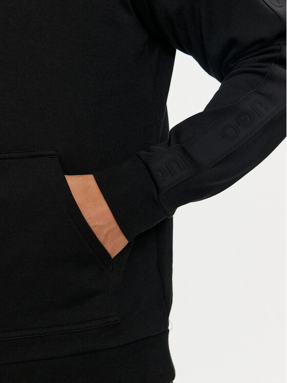 HUGO Hugo Majica dugih rukava Tonal Logo 50520502 Crna Regular Fit