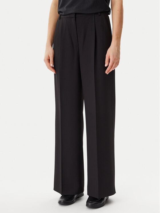 Calvin Klein Calvin Klein Pantaloni din material Travel Twill K20K208214 Negru Wide Leg