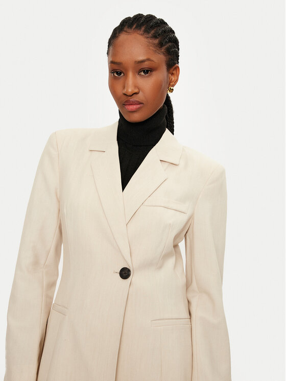 Vero Moda Vero Moda Sakko Troian 10327345 Écru Slim Fit