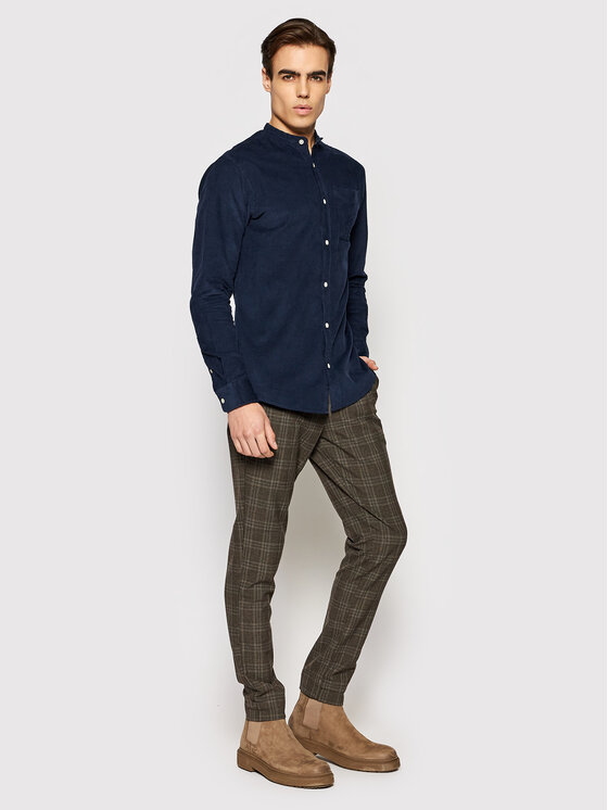 Camicia Blautlas Cord 12196561 Blu scuro Slim Fit
