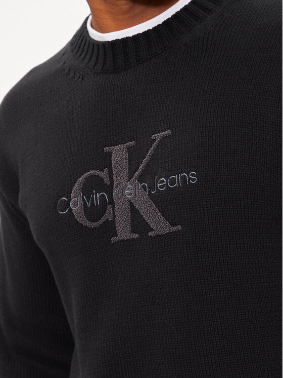 Calvin Klein Jeans Calvin Klein Jeans Πουλόβερ Chenille Mnologo J30J326887 Μαύρο Regular Fit