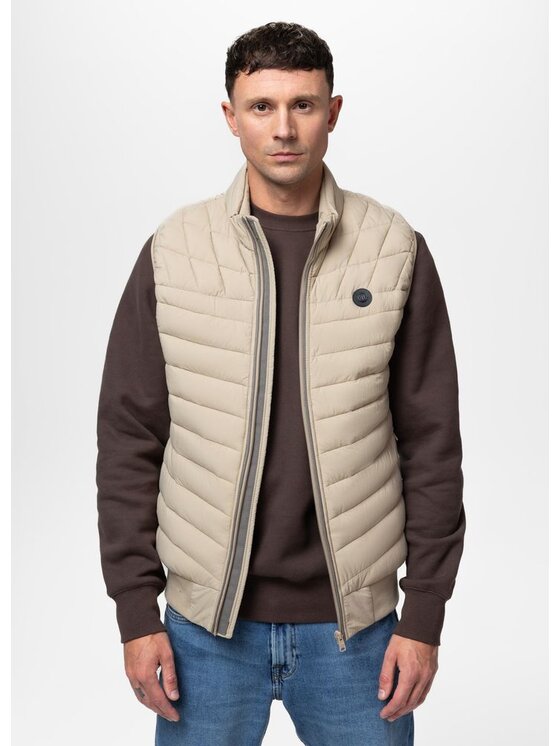 PITBULL PITBULL Bezrękawnik NAYLOR Beżowy Regular Fit