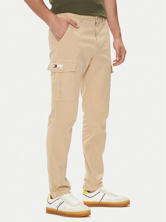 Tommy Jeans Pantalon en tissu Austin DM0DM19489 Beige Regular Fit