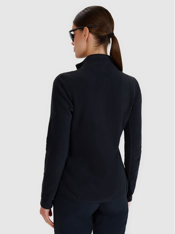 4F 4F Fleecová mikina 4FWSS25TFLEF305-20S Čierna Regular Fit