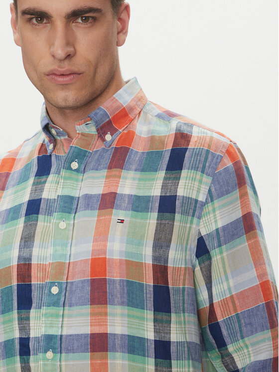 Tommy Hilfiger Tommy Hilfiger Košeľa Summer Madras MW0MW39166 Farebná Regular Fit