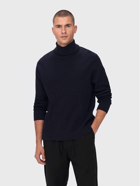 Only & Sons Only & Sons Rollkragenpullover Phil 22023202 Dunkelblau Regular Fit