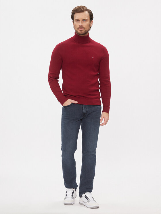 Tommy Hilfiger Tommy Hilfiger Rollkragenpullover Pima MW0MW28048 Rot Regular Fit