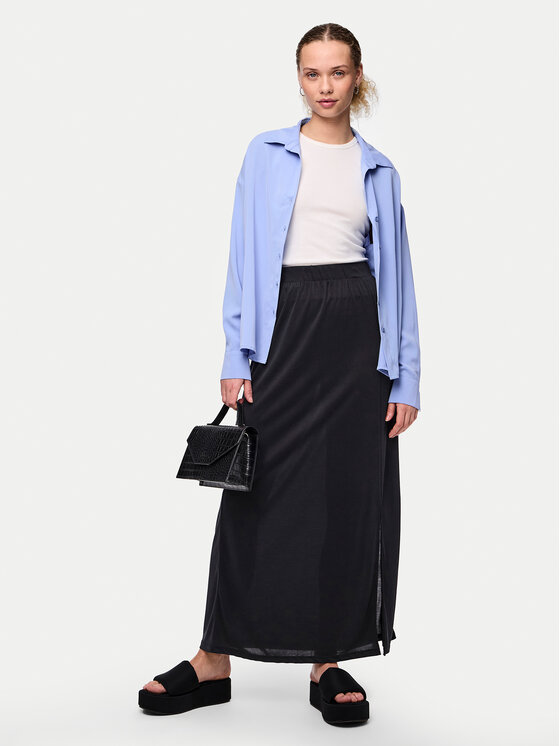 Pieces Pieces Spódnica maxi Anora 17148786 Czarny Regular Fit
