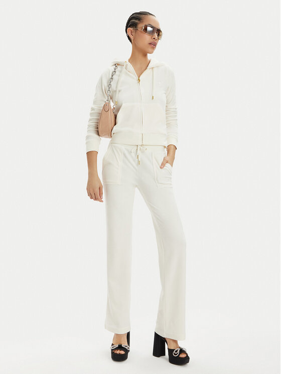 Juicy Couture Juicy Couture Spodnie dresowe Del Ray JCAP180G Écru Regular Fit
