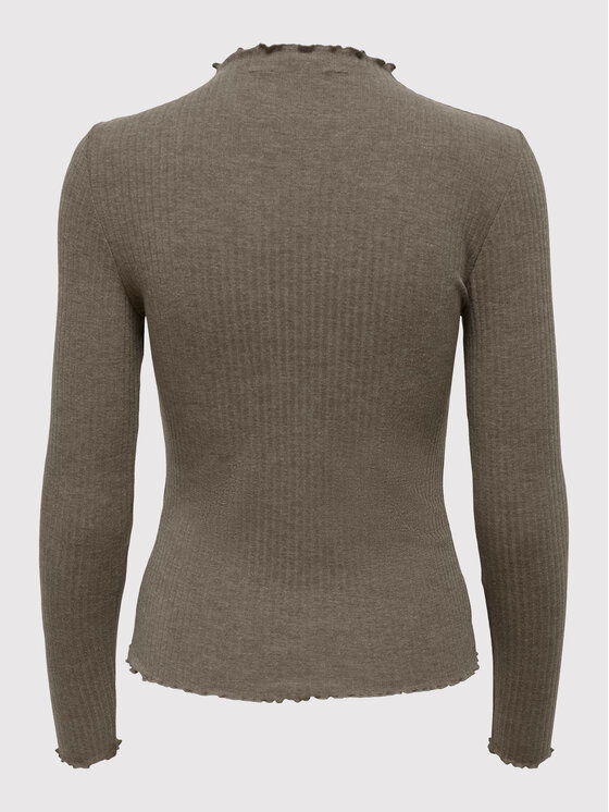 ONLY ONLY Bluza Emma 15180040 Rjava Slim Fit