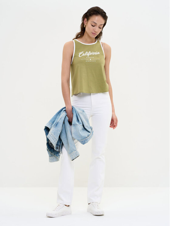 BIG STAR BIG STAR Top WITALINA_303_150 Zielony Basic Fit