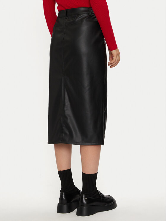 JDY JDY Suknja od imitacije kože Alexa 15330385 Crna Slim Fit