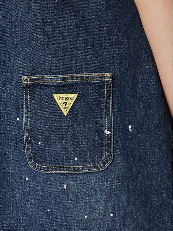 Guess Jeans Guess Jeans Sukienka jeansowa W6YKAS D2259 Niebieski Regular Fit